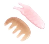 LOORGVEL Peigne de Massage Cuir Chevelu et Fourche de Grattage Yeux 2 Pièces Ensemble Rose Planche Guasha Stimulation Circulation Soulagement Stress Détente Bien-