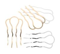 LOORGVEL Peignes à Cheveux Vintage en Alliage 4 Pièces - Fourchettes à Chignon en Métal U à 4 Dents - Accessoires Coiffure Mariage et Fête - Support Épingles Rétro pour Coiffures Relevées