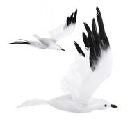 LOORGVEL Pendentif Mouette Artificielle Noire en Mousse Ornement Suspendu Décoratif, Modèle Créatif et Réaliste pour Jardin ou Pot de Fleurs, pour Garçon et Filles
