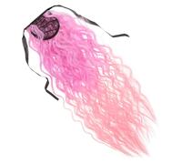 LOORGVEL Perruque De Queue De Cheval Synthétique Bouclée Extensions De Cheveux Naturelles Pour Femmes Attache Cornrow Et Polyvalente Facile à Clipser Porter