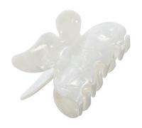 LOORGVEL Pince à Cheveux en Acétate Blanche Nacrée pour Femmes, Griffe Résistante, Accessoire Coiffure pour Chignons et Coiffures Sophistiquées, Forme Originale