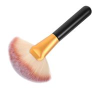 LOORGVEL Pinceau de Maquillage Large à Manche Bois Brosse Éventail pour Fond de Teint et Blush Poils Nylon Doux pour Application Précise des Cosmétiques Couleur Aléatoire Couleur Aléatoire