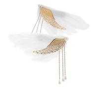 LOORGVEL Pinces Cheveux Plume Ailes Ange Blanches pour Femmes Accessoires Mariage et Fêtes Clips Décoratifs pour Performances et Cosplay