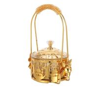 LOORGVEL Plateau à Bonbons Ramadan avec Couvercle, Décoration Islamique Étoile et Lune, Bol de Collation Moyen-oriental, Plat Multifonction pour Fête de L'aïd Moubarak, Accessoire