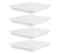 LOORGVEL Plateau de Laboratoire en PP Blanc, 4 Pièces, Design Étanche et Résistant aux Acides et Alcalis, pour Endiguement des Réactifs en Laboratoires Éducatifs