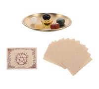 LOORGVEL Plateau Rituel en Métal Rond pour Offrandes et Pierres D’Autel - Plateau de Divination Décoratif Multifonction Porte-Bougies et Porte-Bijoux pour Prières et Contemplation