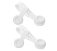 LOORGVEL Poignée de Levage pour Abattant de Toilette Auto-adhésive Blanche, Lot de 2 Paires, Accessoires Hygiéniques pour Siège de Toilette, Outil Pratique pour Salle de Bain, Bureau,