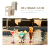 LOORGVEL Porte Gobelets Piscine Amovible Plastique Gris Support Boisson Stable et pour Canettes et Bouteilles Rack Polyvalent pour Extérieur et Bord de Piscine