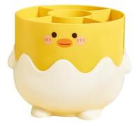 LOORGVEL Porte-Stylo Poussin Mignon Compartimenté en Plastique Solide Organisateur Multifonction pour Pinceaux de Maquillage Boîte à Crayons Décorative pour Bureau et Chambre