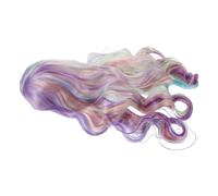 LOORGVEL Postiche Cosplay Femme Courte Bouclée Dégradé Multicolore en Fibres Synthétiques Résistantes à la Chaleur Postiche Fantaisie pour Fêtes Costumées Halloween et Soirées Déguisées