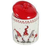LOORGVEL Pot Céramique de Rangement pour Thé et Bonbons avec Couvercle Étanche Jarre de Stockage à Thème de Noël Pot Hermétique pour Aliments Secs Grains et Snacks Petit Format Portable