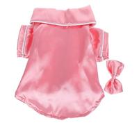 LOORGVEL Pyjama en Satin Doux pour Chien à Deux Pattes avec Revers, Liberté de Mouvement et Entretien Facile, Ensemble Rose pour Chiot pour Séances Photo et Vacances