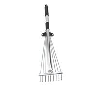 LOORGVEL Râteau à Rétractable Aluminium Outil Pratique de Nettoyage de Jardin avec Dents Manche Ajustable et Antidérapant pour Éliminer Débris et Mauvaises
