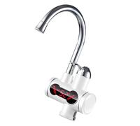 LOORGVEL Robinet Électrique Chauffe-eau Instantané Acier Inoxydable avec Affichage LED Robinet Cuisine et Salle de Bain Rotation Robinetterie Chauffage Électrique Eau Chaude Rapide
