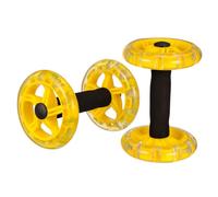 LOORGVEL Roue Abdominale Double Roue Jaune Stabilisatrice avec Poignées Antidérapantes pour Fitness et Renforcement Musculaire