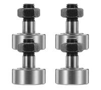 LOORGVEL Roulement à Aiguilles Boulonné Haute Précision en Acier, Palier de Came 4 Pièces, Roulement à Rouleaux Rigides pour Galet Suiveur, Guidage Industriel Capacité de Charge Élevée