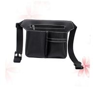 LOORGVEL Sac Banane pour Coiffeur PU Noir Pochette Multifonction pour Ciseaux Peignes et Accessoires Porte-outils Pratique pour Salon de Coiffure