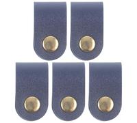 LOORGVEL Sangles de Câble en Cuir Synthétique Lot de 5 Bleu Foncé Organiseurs de Câbles Portables pour Écouteurs Rangement Pratique pour Bureau