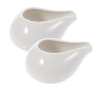LOORGVEL Saucières Céramique 240 Ml Blanches Lot De 2 Pour Bouillons Et Sauces Adaptées Aux Fondues Chinoises Et Soupes