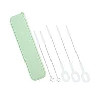 LOORGVEL Set de Brosses Nettoyantes pour Pailles et Bouteilles Verre Poils Doux Renforcés Multi Boîte de Rangement pour Gourdes Biberons et Verres Entretien Facile