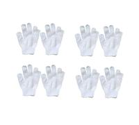LOORGVEL Set de Moufles Exfoliants de Bain pour Garçon et Filles Lot de 8 en Nylon Blanc, Double-face, Doux Enlever les Peaux Mortes Lors du Bain