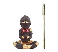 LOORGVEL Statue de Wukong en Grès pour Aquarium - Mini Figurine du Roi Singe avec Bâton Doré - Décoration Résistante et Créative pour Aquarium Jardin Zen et Bureau - Accessoire