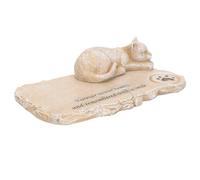 LOORGVEL Statuette Chat en Résine Résistante pour Jardin et Salon, Décoration Funéraire Apparence Réaliste, Accessoire Commémoratif pour Pierres Tombales de Chats