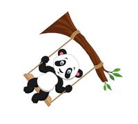 LOORGVEL Stickers Muraux Animaux Panda en Pvc pour Chambre D'garçon et Filles, Autocollants Décoratifs Sécurisés et Faciles à Appliquer sur Verre ou Armoire, Multicolores