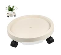 LOORGVEL Support à roulettes pour Plantes D’intérieur, Bac à Eau Épais 29 Cm, Soucoupe pour Pot de Fleurs Beige, Plateau Mobile Intérieur pour Jardin et Balcon