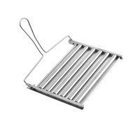 LOORGVEL Support à Saucisses Acier Inoxydable Portable pour Barbecue Pratique Antidérapant Accessoire Grill Compact pour Pique- et Camping Plein Air