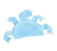 LOORGVEL Support de Bain pour Nouveau-né en Filet Polyester Bleu Coussin Antidérapant Respirant et Drainant pour Bassin Tapis de Siège Souple et Réglable Adapté aux Bébés et Voyages