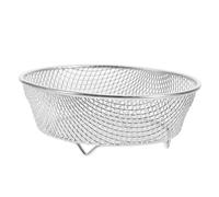 LOORGVEL Support De Barbecue INOX pour Four Et Friteuse Air Panier Grill Vertical Empilable Accessoire Cuisson Pratique Et Gain De Place Compatible Air Fryer Et Four Électrique ø Argenté