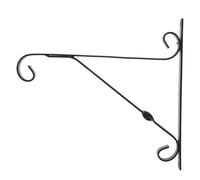 LOORGVEL Support Mural Crochets Métalliques pour Jardinière Suspendue Balcon Extérieur 25x23 Cm Fer Noir Décoration Jardin Terrasse Patio