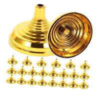 LOORGVEL Support Murale pour Mât de Drapeau Doré 24 Pièces, pour Décoration Intérieure et Extérieure, Base Ronde Plaquée Or, Fixation Murale pour Balcon, Jardin et Véranda