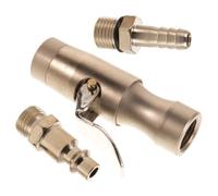 LOORGVEL Tête de Serrage Autobloquante pour Gonfleur de Pneu en Métal Embout de Gonflage à Clip Argenté Raccord pour Valve de Voiture et Moto Accessoire de Gonflage Solide et Portable