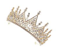 LOORGVEL Tiare Couronne Mariage avec Doré Accessoire de Coiffure pour Mariée et Fête Diadème Princesse et Filles