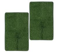LOORGVEL Toilettes pour Chiens Gazon Artificiel Vert, Tapis de Propreté Lavable en Gazon Synthétique PE TPR, Lot de 2 pour Balcons et Patios