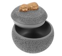 LOORGVEL Urne Funéraire pour Animaux de Compagnie en Ciment Gris 350 ML Petite Boîte Commémorative Résistante à L’Humidité pour Cendres de Chien Souvenir Discret pour Deuil Animalier à