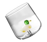 LOORGVEL Verre à Eau Verre Transparent avec Fond Épais Tasse à Lait Créative Canard pour Maison Bureau Bar et Restaurant