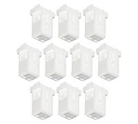 LOORGVEL Verrou de Poubelle Lot de 10 Boucles à Bouton-Poussoir Blanc Surface Lisse pour Poubelle Compression Usage Domestique