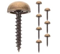 LOORGVEL Vis à Bois Décoratives Cache-Vis en Laiton Lot de 8 Vis Autotaraudeuses 12 MM pour Fixation Miroir et Meubles