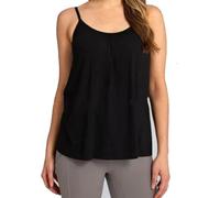 Loose-Fitting Tank Top with Built-in Bra (Black,Medium)