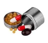 Loose Tea Canister - Waterproof Pill Holder For Purse, Round pill container screw | Travel Pill Organizer For Men and Women, For Storing Daily Pill, Supplément, This polyvalent canister