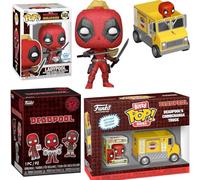 Loot Pool Marvel Deadpool Wolverine Pop ! Coccinelle en vinyle avec camion Marvel Chimichanga Bitty + mini trottinette moulée sous pression