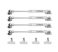 LOOTICH 120N Acier Entier Hydraulique Ressort Vérin à Gaz Amortisseurs pour Porte Armoire Meuble de Cuisine Abattant Pneumatique Soutien Soft Close Charnière Fermeture Douce Paquet de 4