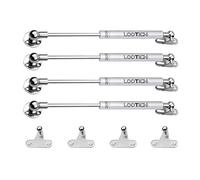 LOOTICH 250N Acier Entier Hydraulique Ressort Vérin à Gaz Amortisseurs pour Porte Armoire Meuble de Cuisine Abattant Pneumatique Soutien Soft Close Charnière Fermeture Douce Paquet de 4