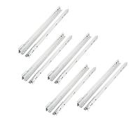 LOOTICH Guidage de Tiroir Rails Roulement à Rouleaux Extrait Partie 400mm Coulisses/Glissières pour Tiroirs Blanc Lot de 5 (20 Pièces pour Montage sur 5 Tiroirs)