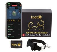 LootPaw Collier de suivi de chat - Traqueur GPS en temps réel pour chats - Étanche et durable - Surveillance de l'activité - Couverture large - S'adapte à la plupart des colliers et harnais