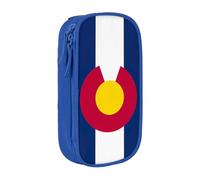Lootpe Colorado State Trousse à crayons avec fermeture éclair Motif drapeau de l'État du Colorado Grande capacité