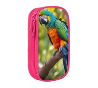 Lootpe Fantastique trousse à crayons avec imprimé plumes de perroquet, sac de rangement, grande capacité, trousse à crayons portable avec fermeture éclair
